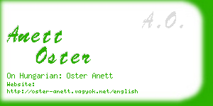 anett oster business card